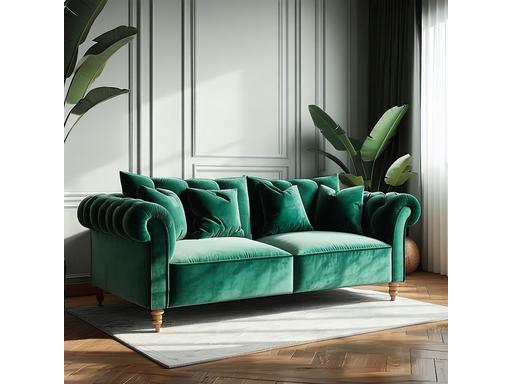 Sofá de terciopelo verde