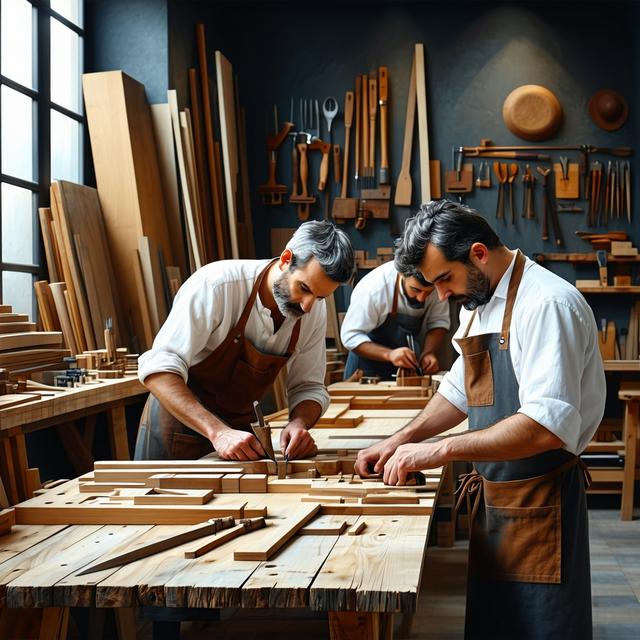 El equipo trabajando en el taller de la Calle Ferran